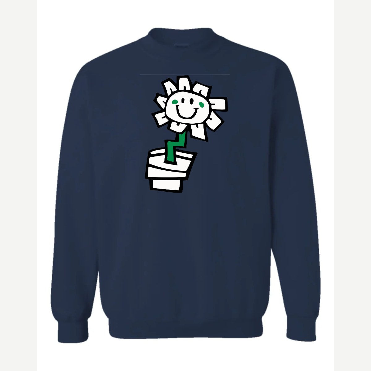Kurplunk Flower — Crewneck Sweatshirt / Navy