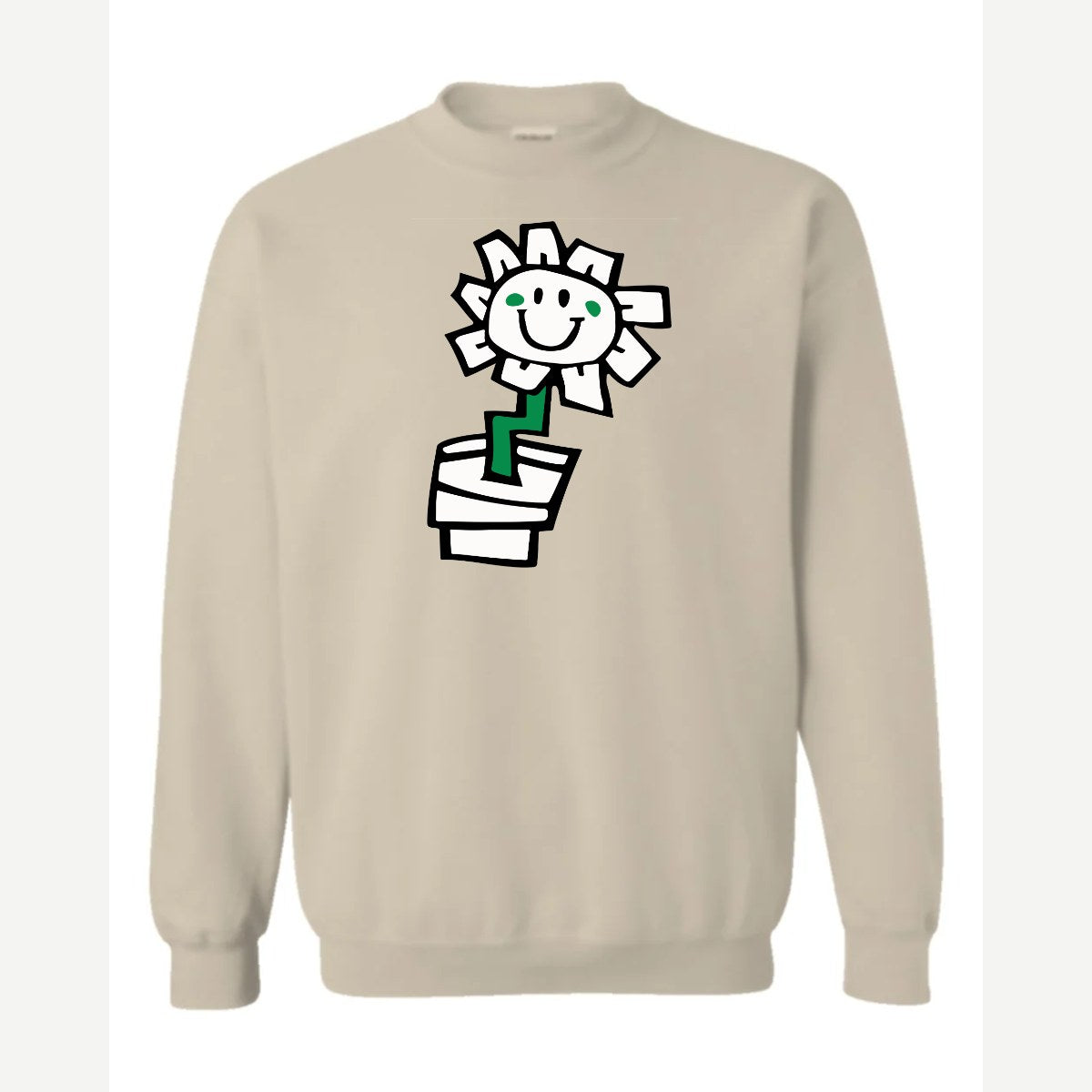 Kurplunk Flower — Crewneck Sweatshirt / Sand