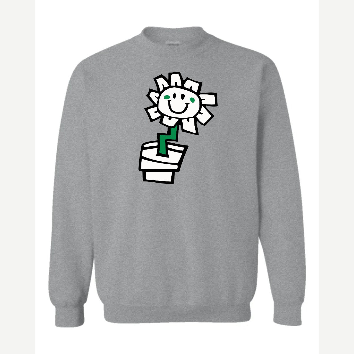 Kurplunk Flower — Crewneck Sweatshirt / Sport Grey
