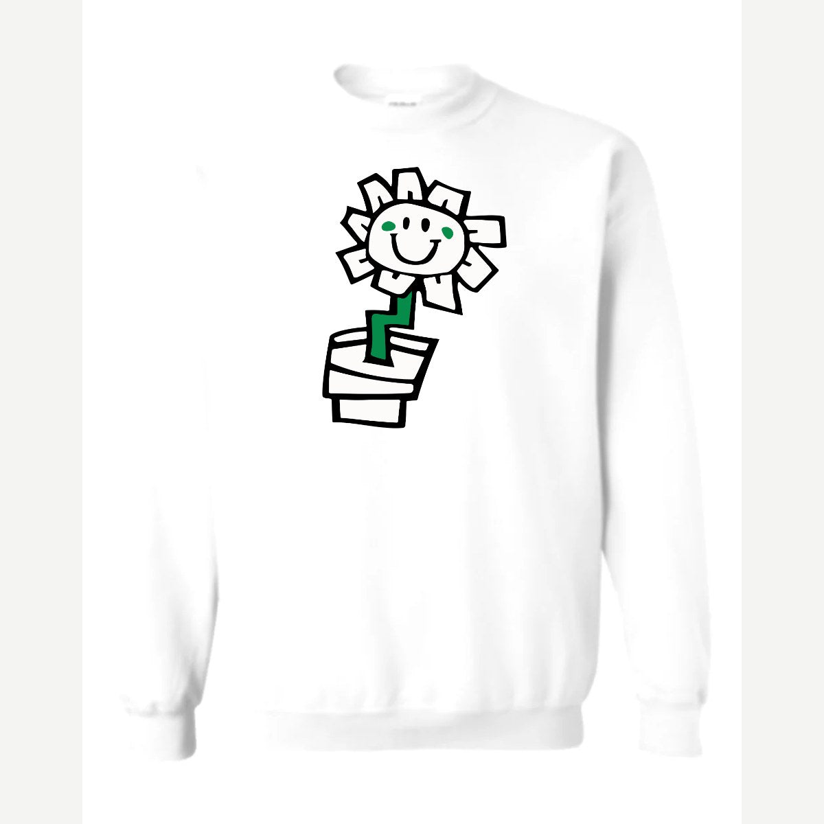 Kurplunk Flower — Crewneck Sweatshirt / White