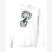 Kurplunk Flower — Crewneck Sweatshirt / White