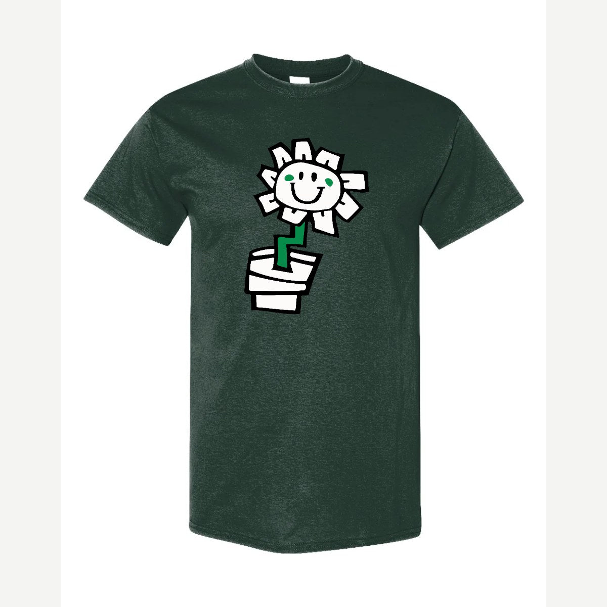 Kurplunk Flower — Classic Tee / Forest Green