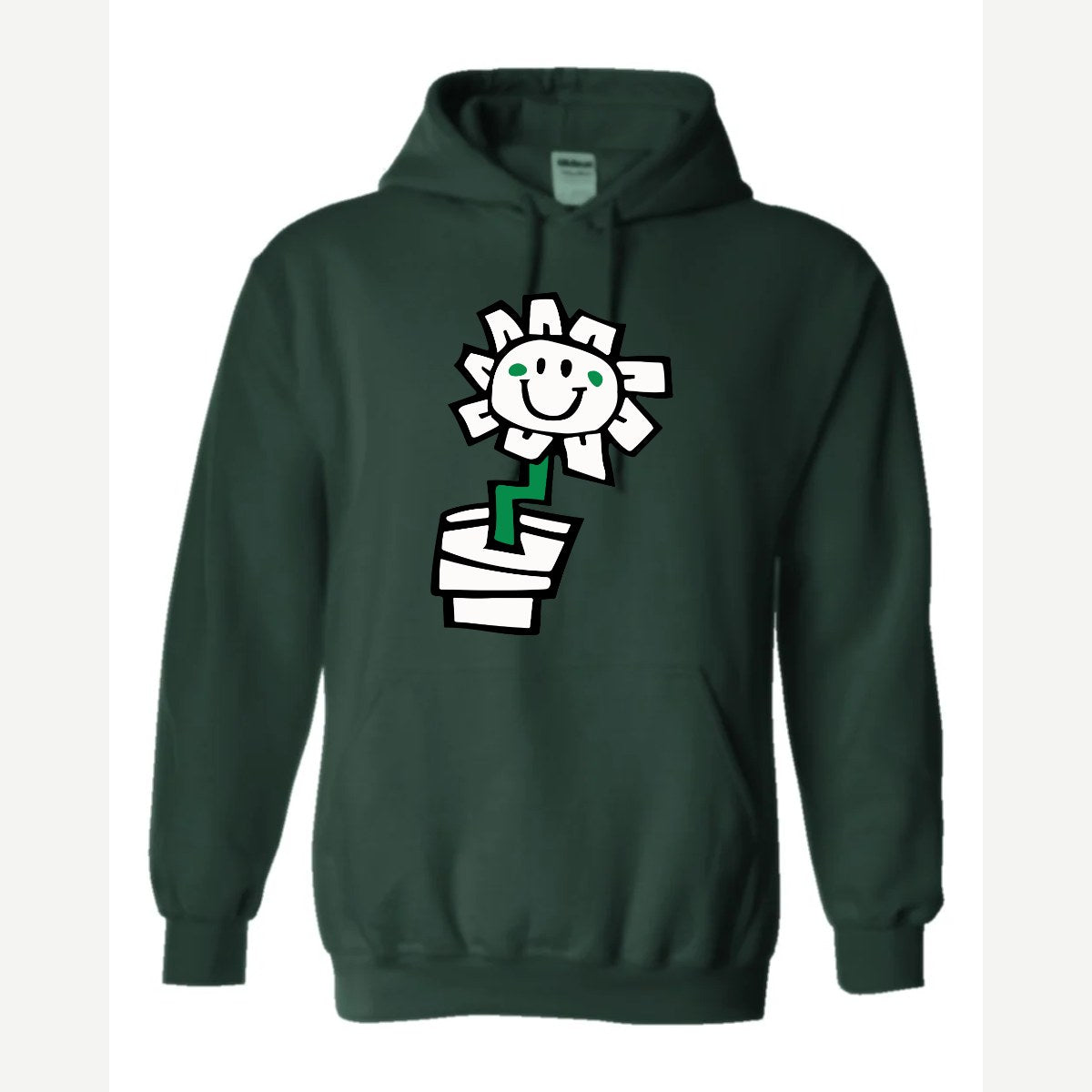 Kurplunk Flower — Hoodie / Forest Green