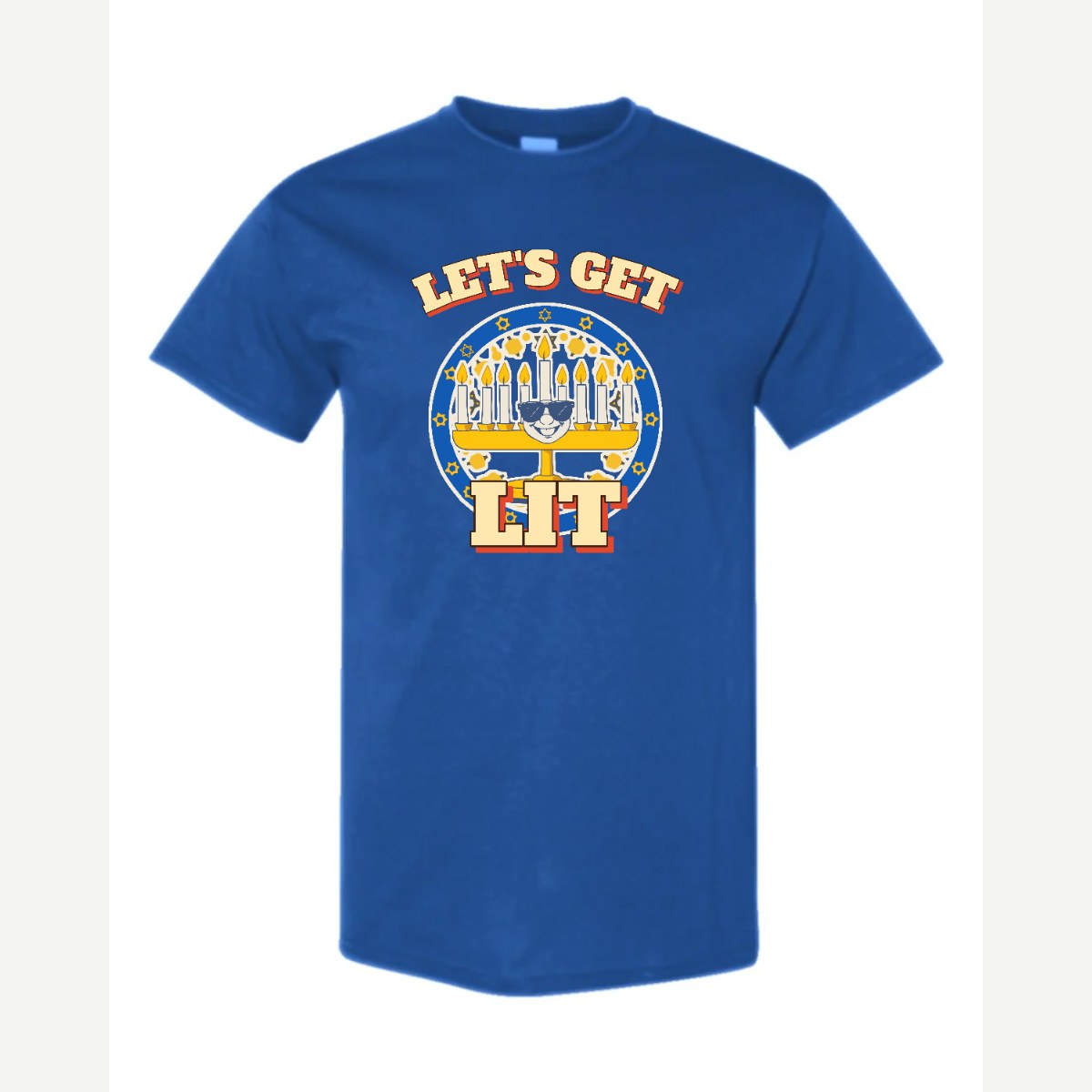 Let's Get Lit (Menorah) — Classic Tee / Royal