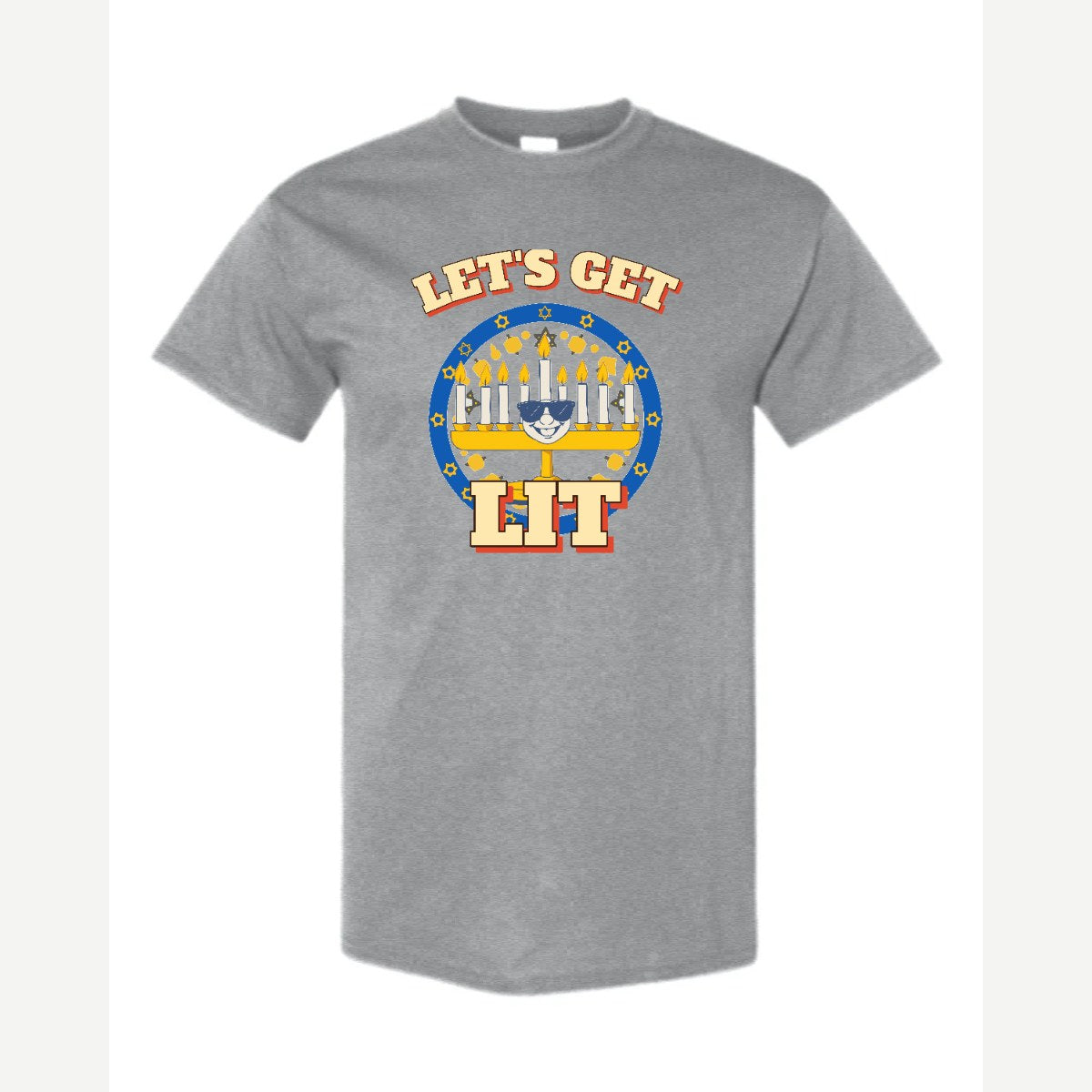 Let's Get Lit (Menorah) — Classic Tee / Sport Grey