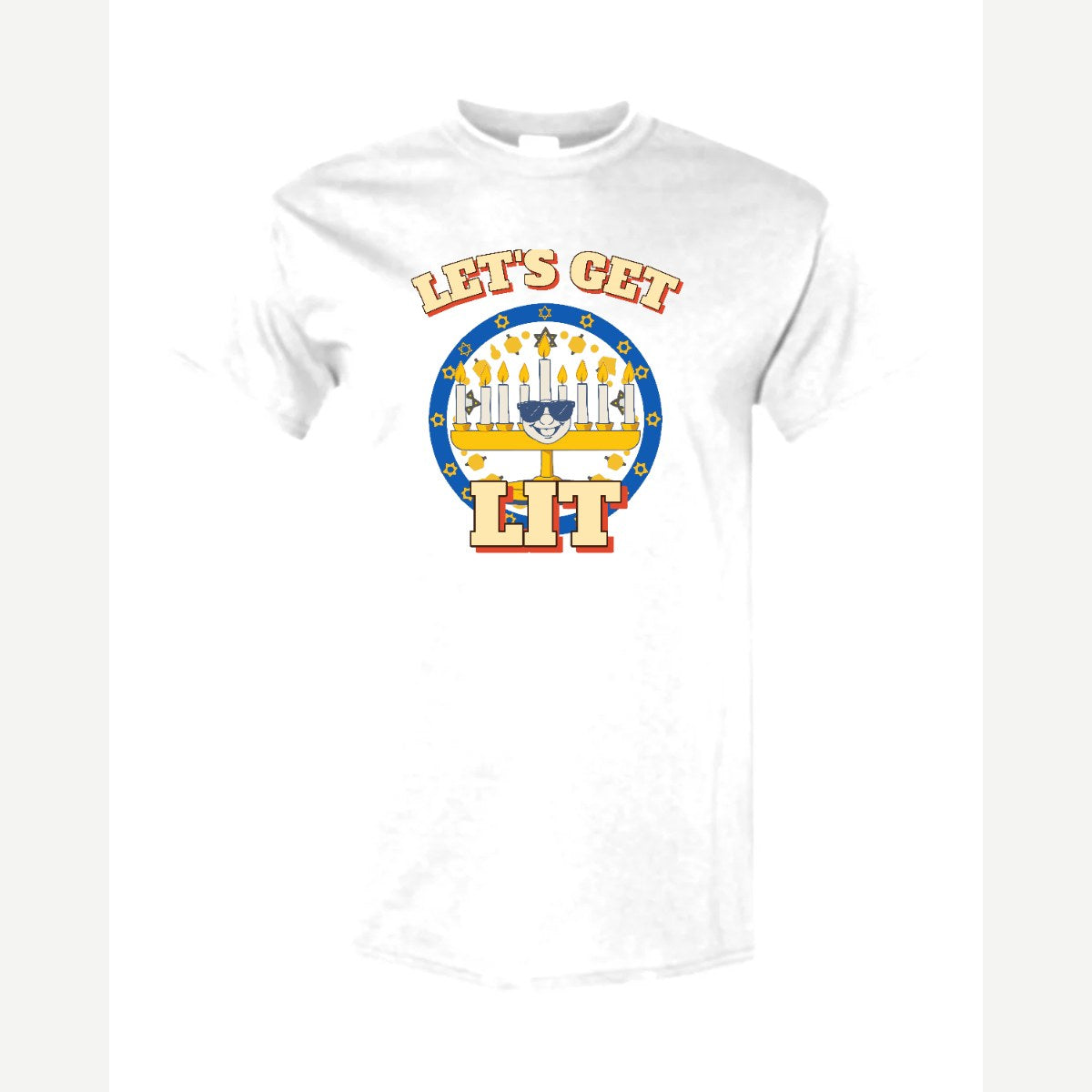 Let's Get Lit (Menorah) — Classic Tee / White