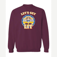 Let's Get Lit (Menorah) — Crewneck Sweatshirt / Maroon