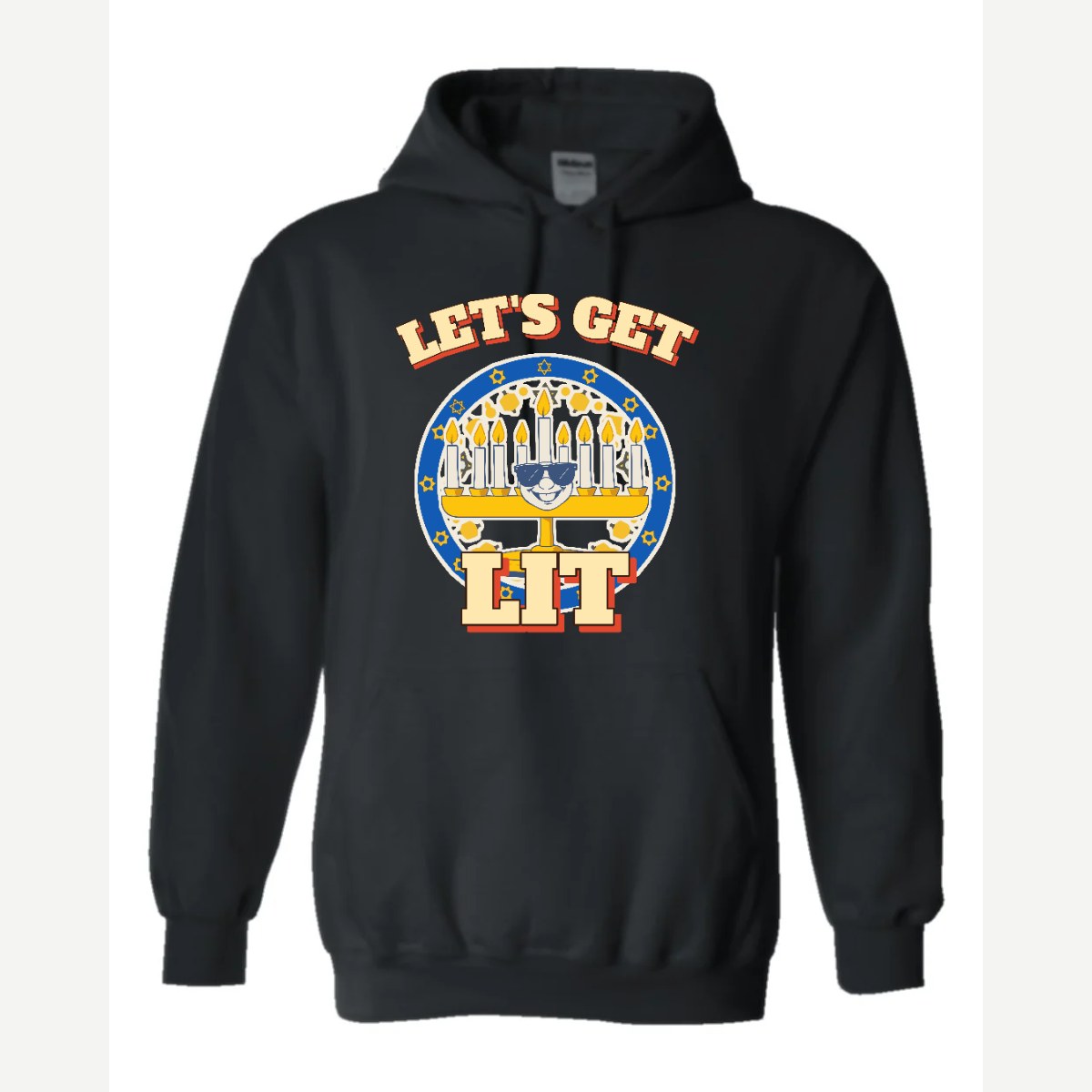 Let's Get Lit (Menorah) — Hoodie / Black