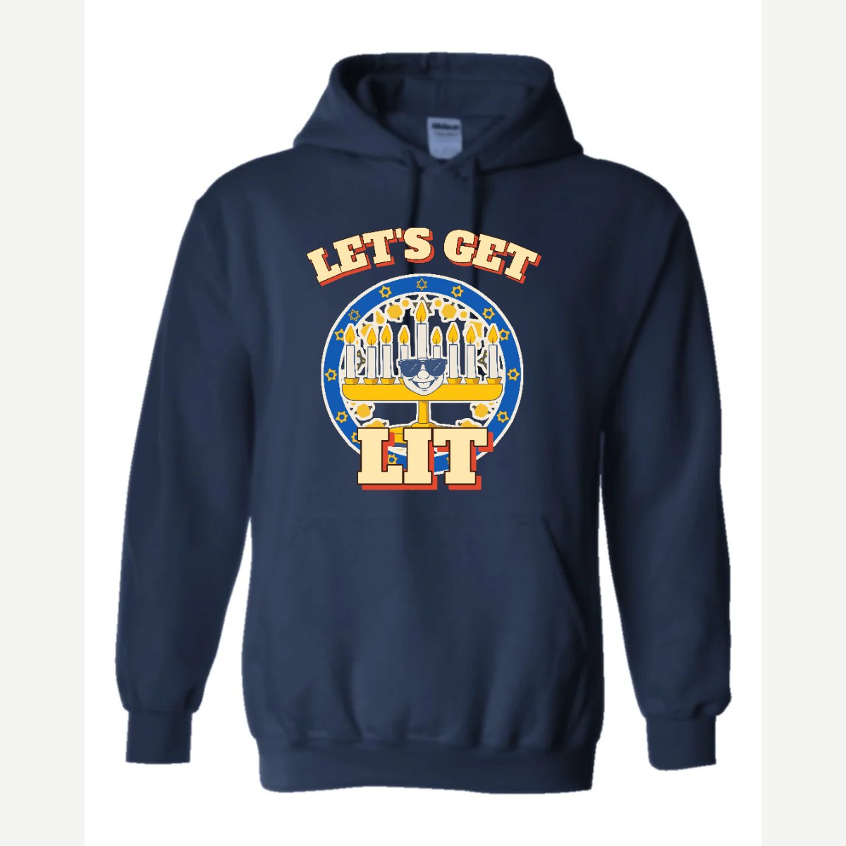 Let's Get Lit (Menorah) — Hoodie / Navy