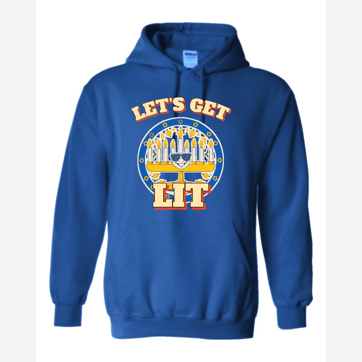 Let's Get Lit (Menorah) — Hoodie / Royal
