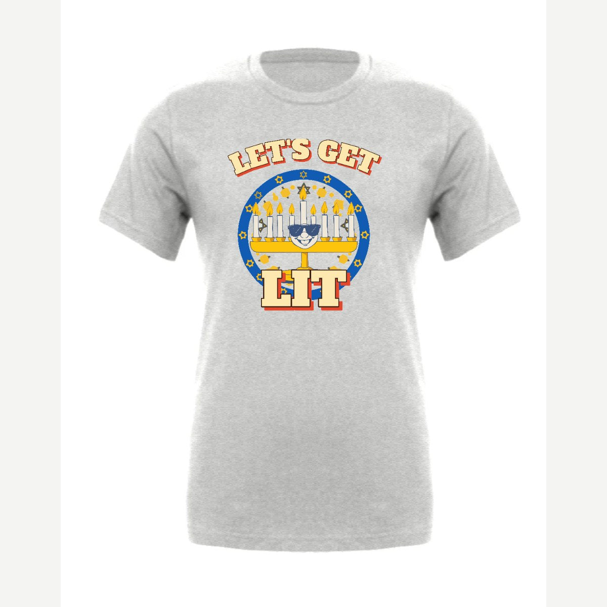 Let's Get Lit (Menorah) — Premium Tee / Athletic Heather