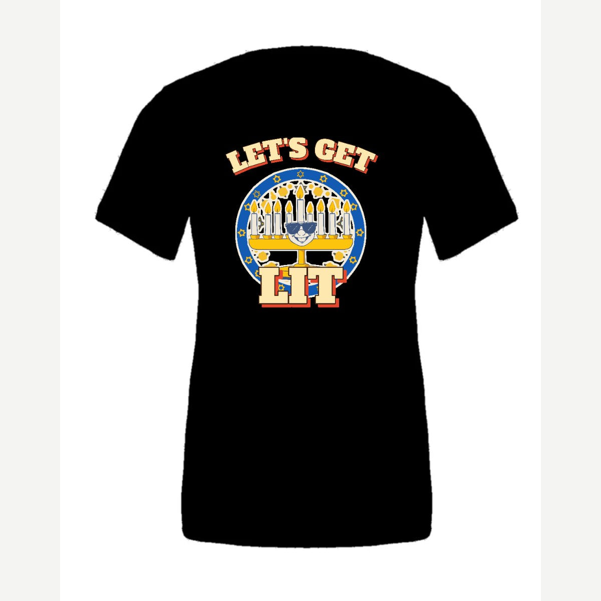 Let's Get Lit (Menorah) — Premium Tee / Black