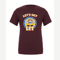 Let's Get Lit (Menorah) — Premium Tee / Maroon