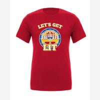 Let's Get Lit (Menorah) — Premium Tee / Red