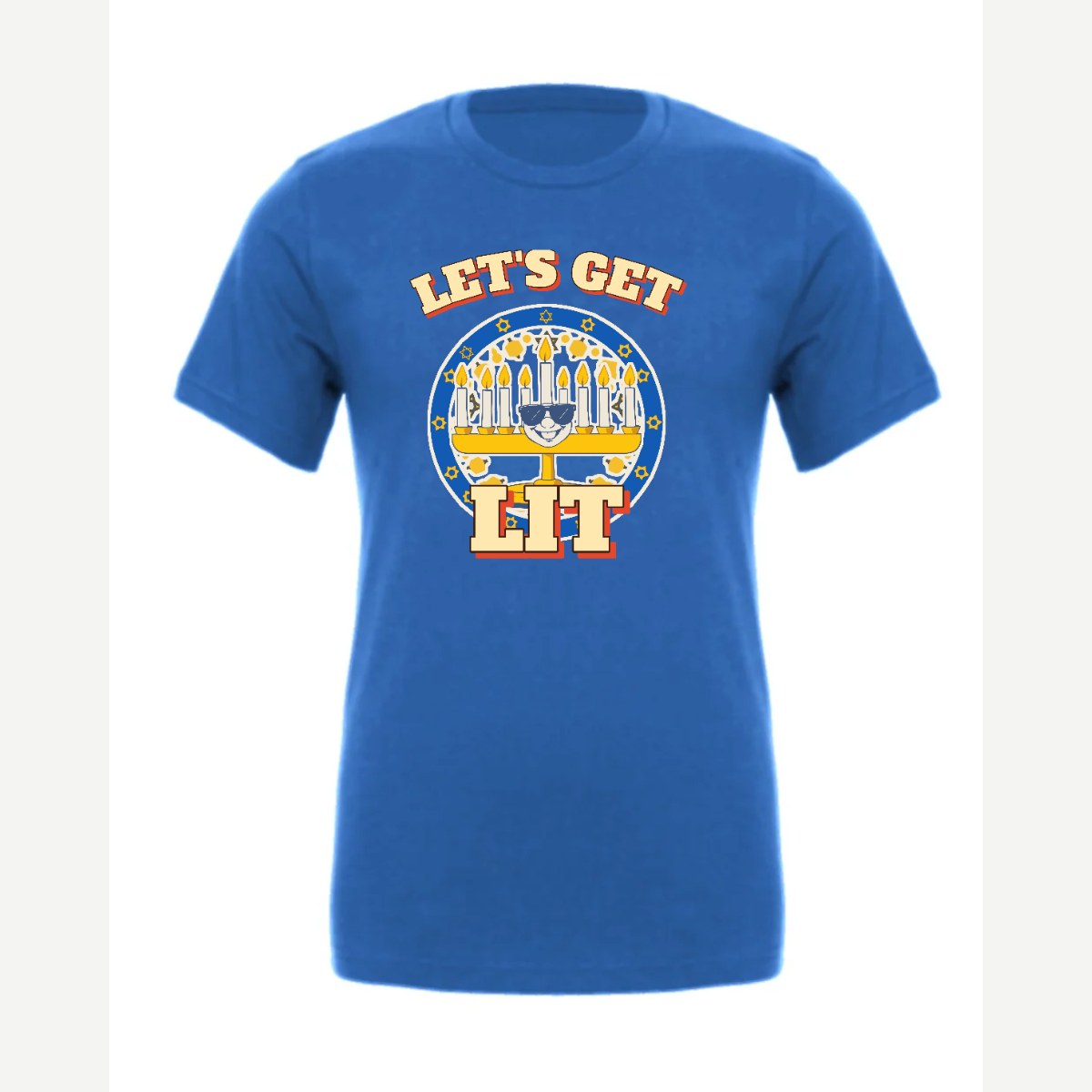 Let's Get Lit (Menorah) — Premium Tee / True Royal