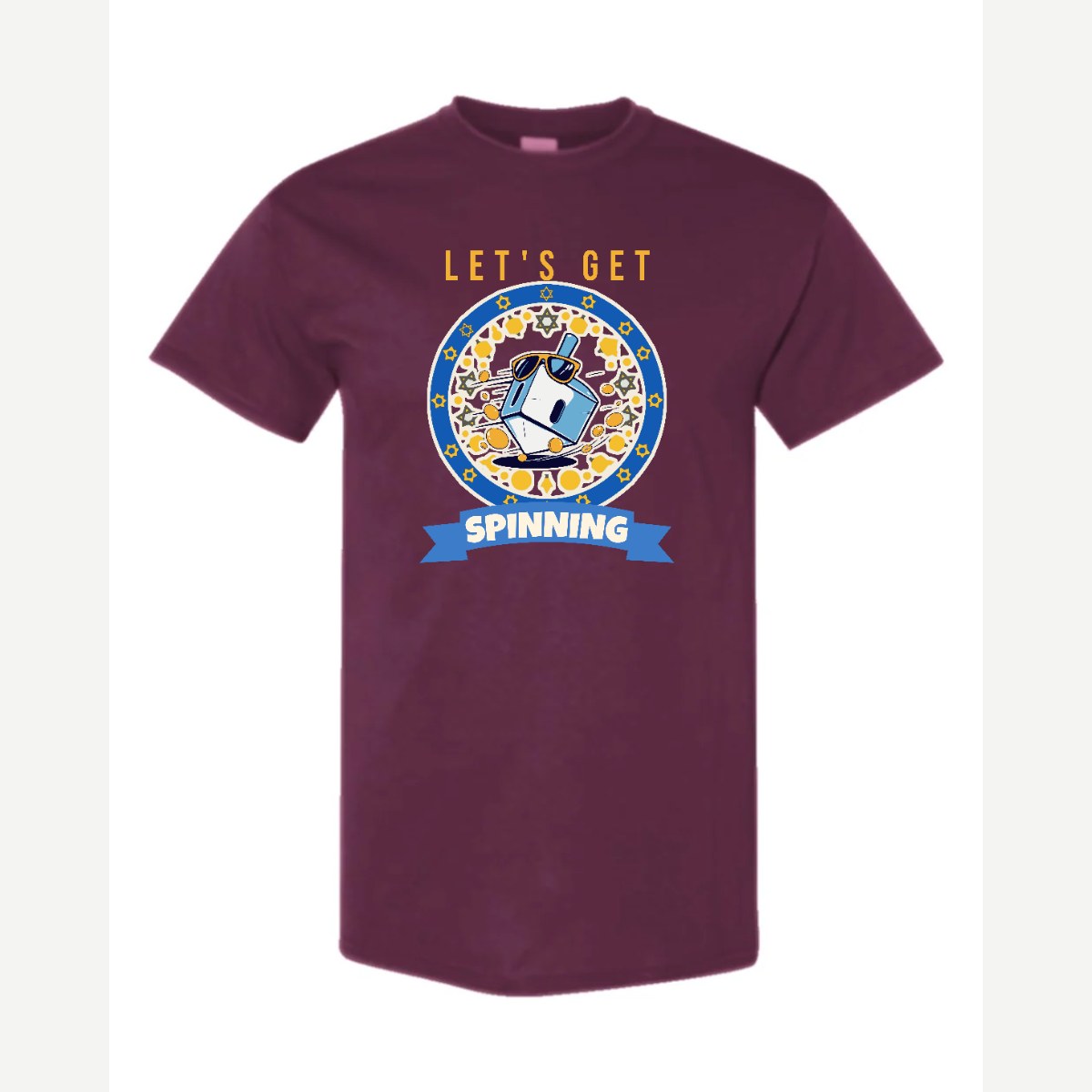 Let's Get Spinning (Dreidel) — Classic Tee / Maroon
