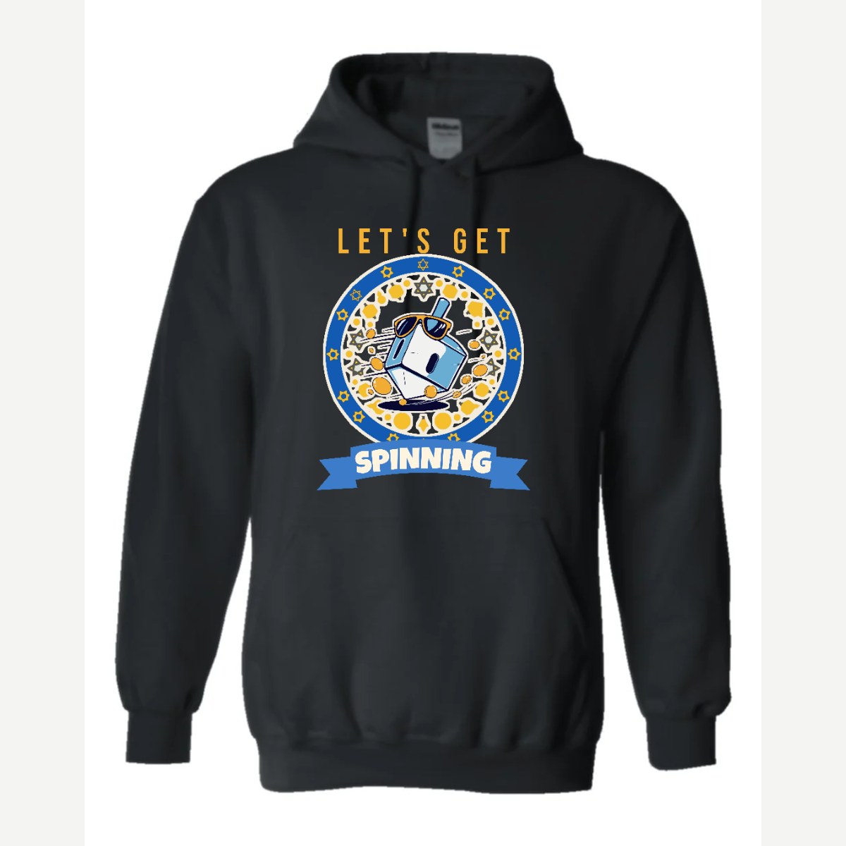 Let's Get Spinning (Dreidel) — Hoodie / Black