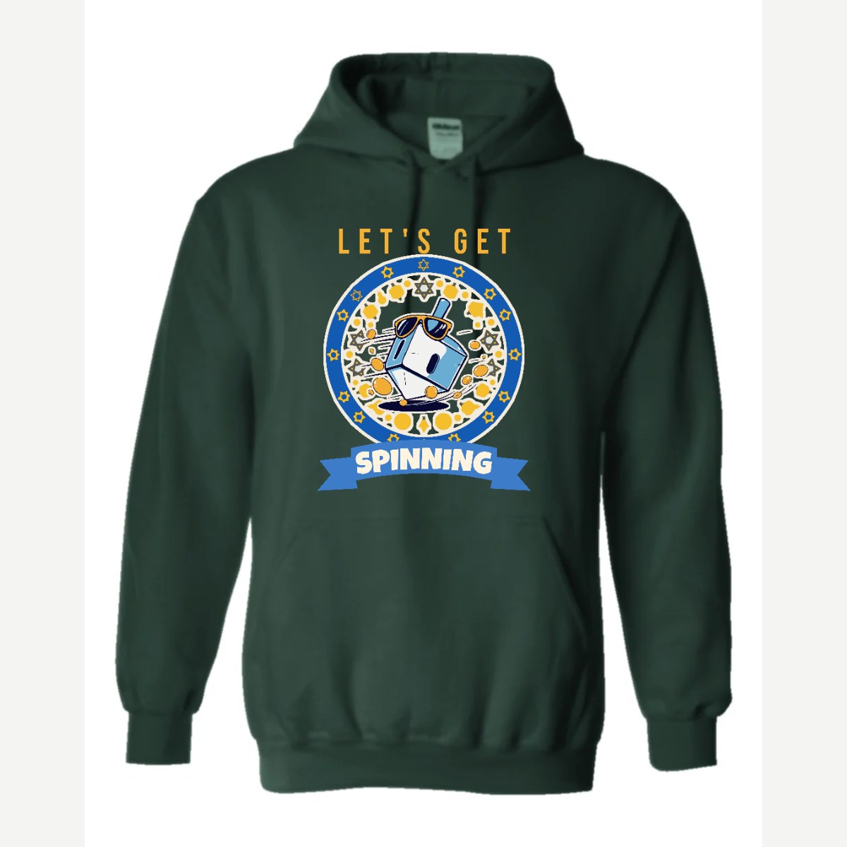 Let's Get Spinning (Dreidel) — Hoodie / Forest Green