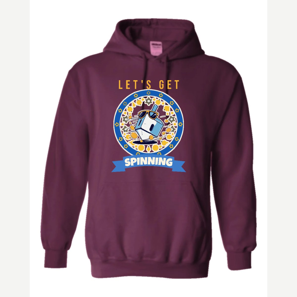 Let's Get Spinning (Dreidel) — Hoodie / Maroon
