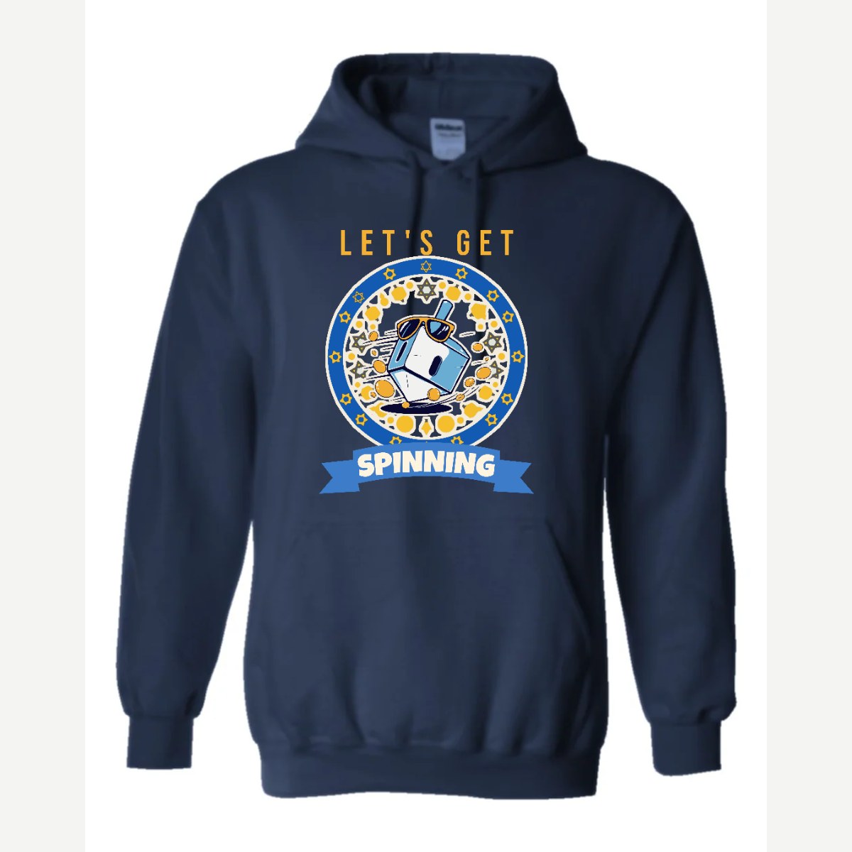 Let's Get Spinning (Dreidel) — Hoodie / Navy