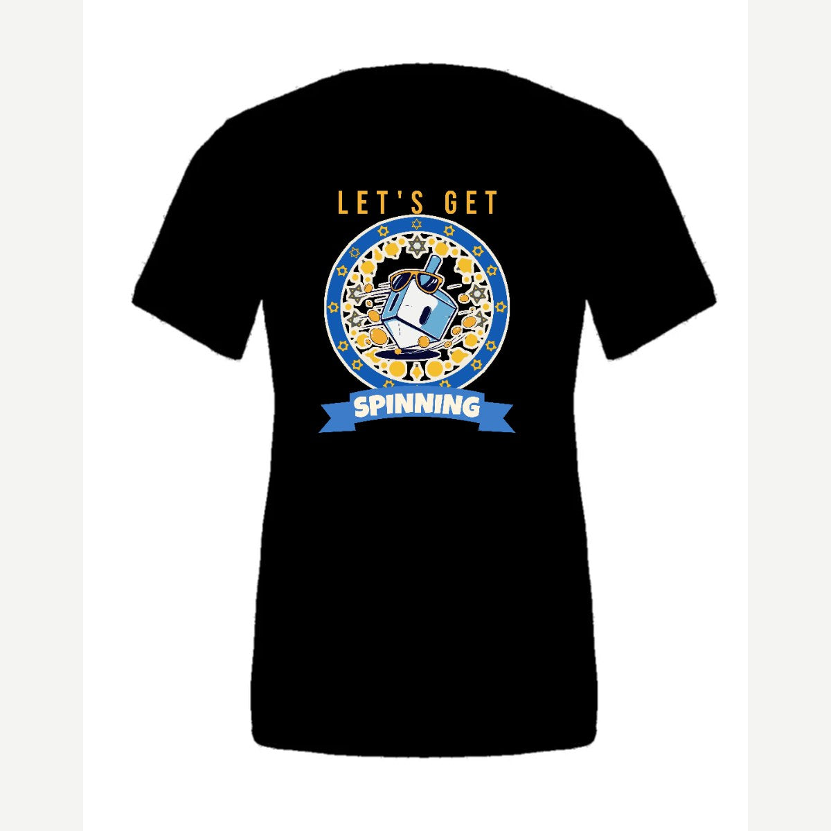 Let's Get Spinning (Dreidel) — Premium Tee / Black