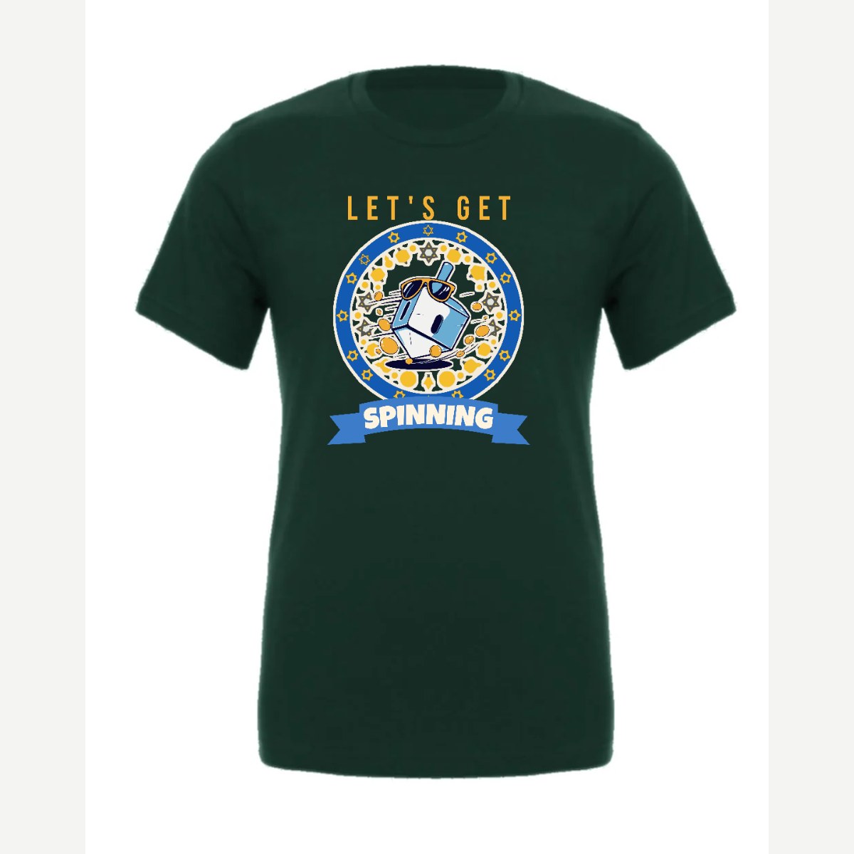 Let's Get Spinning (Dreidel) — Premium Tee / Forest