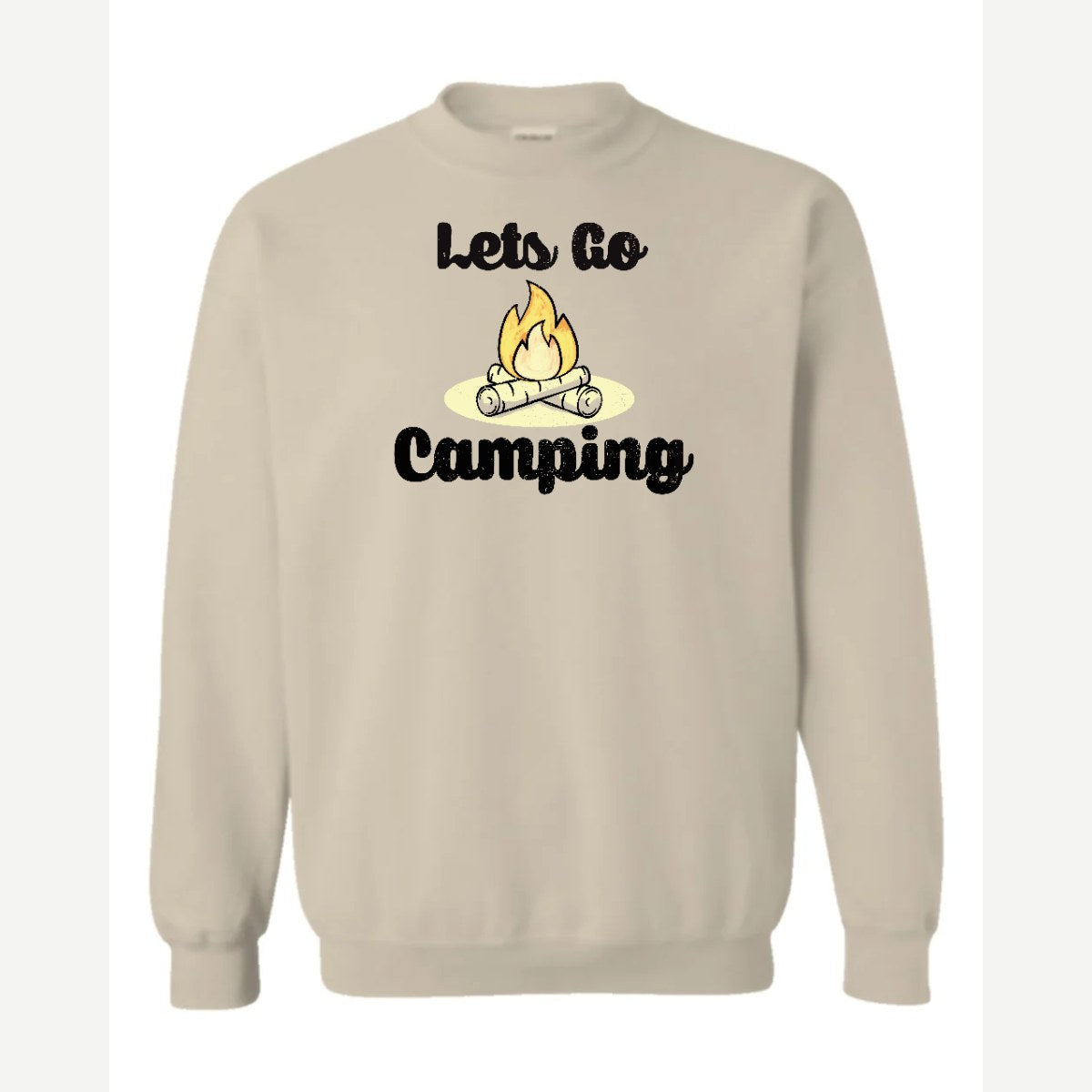 Let's Go Camping — Crewneck Sweatshirt / Sand