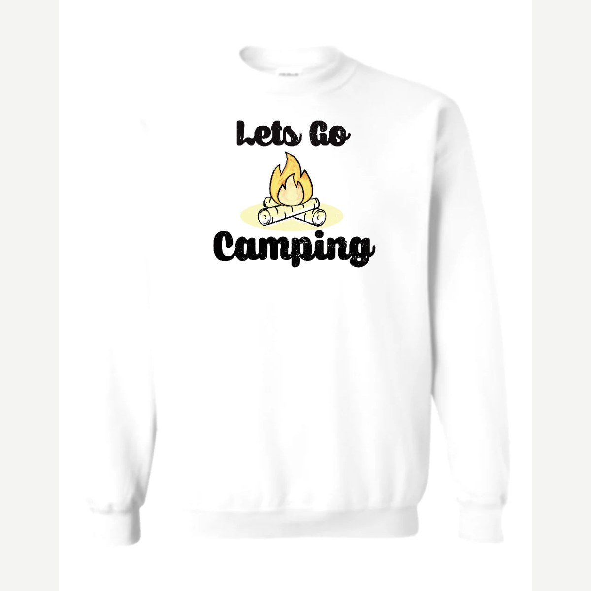 Let's Go Camping — Crewneck Sweatshirt / White