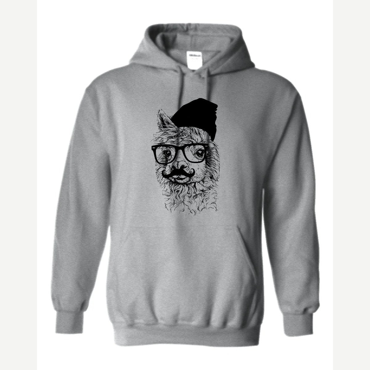 Llama Got Style (Hipster Llama) — Hoodie / Sport Grey