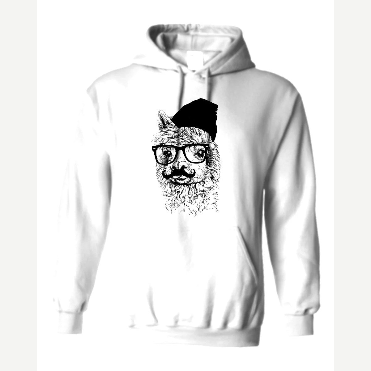 Llama Got Style (Hipster Llama) — Hoodie / White