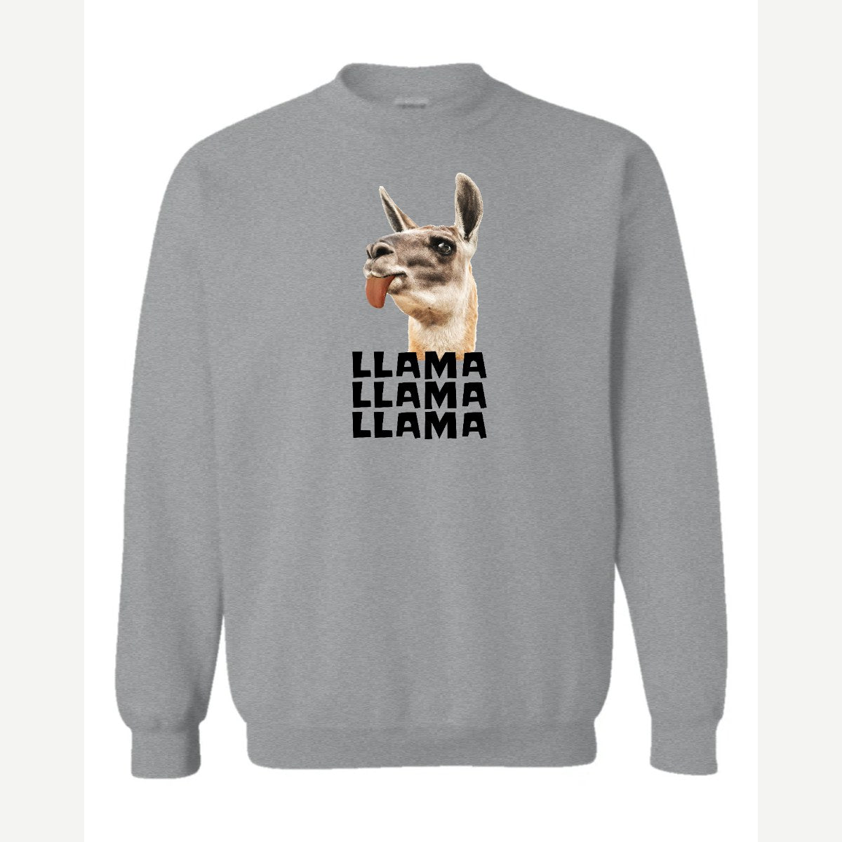 Llama Llama Llama — Crewneck Sweatshirt / Sport Grey