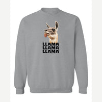 Llama Llama Llama — Crewneck Sweatshirt / Sport Grey