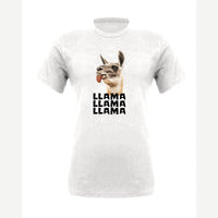 Llama Llama Llama — Premium Tee / White