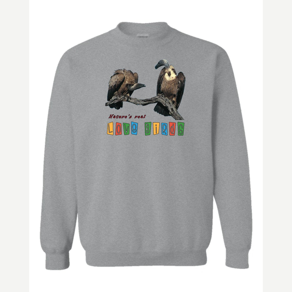 Love Birds — Crewneck Sweatshirt / Sport Grey