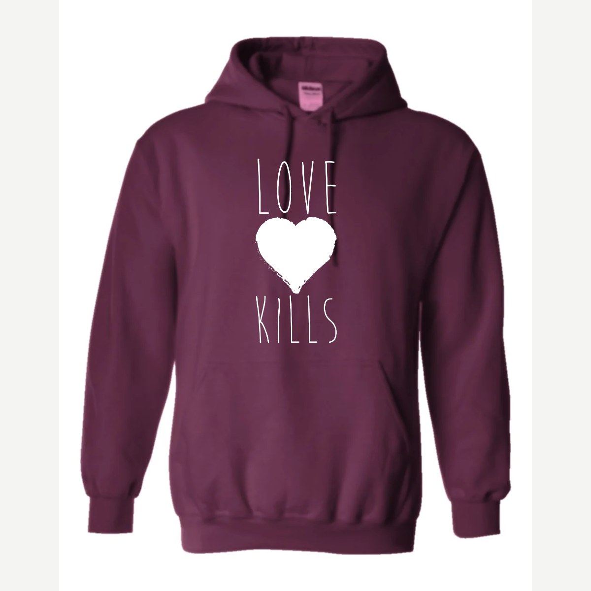 Love Kills — Hoodie / Maroon