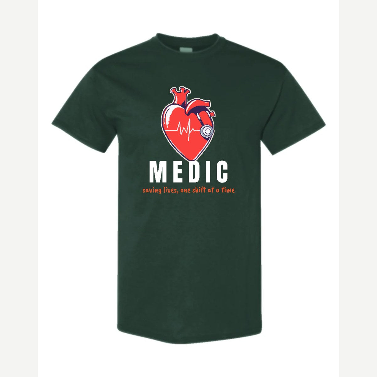 Medic (Heart and Stethoscope) — Classic Tee / Forest Green