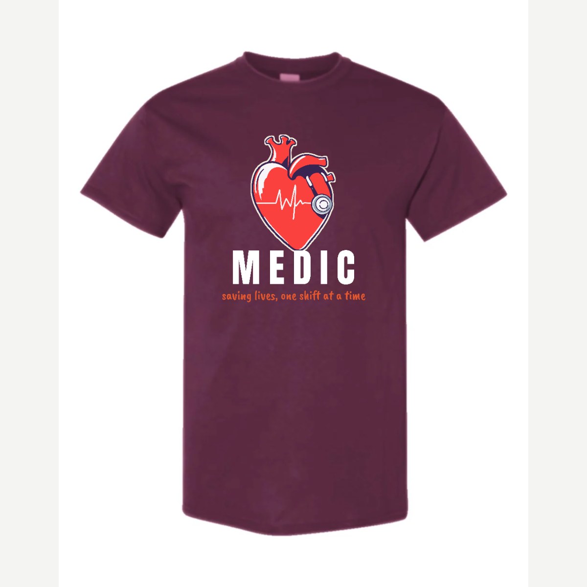 Medic (Heart and Stethoscope) — Classic Tee / Maroon