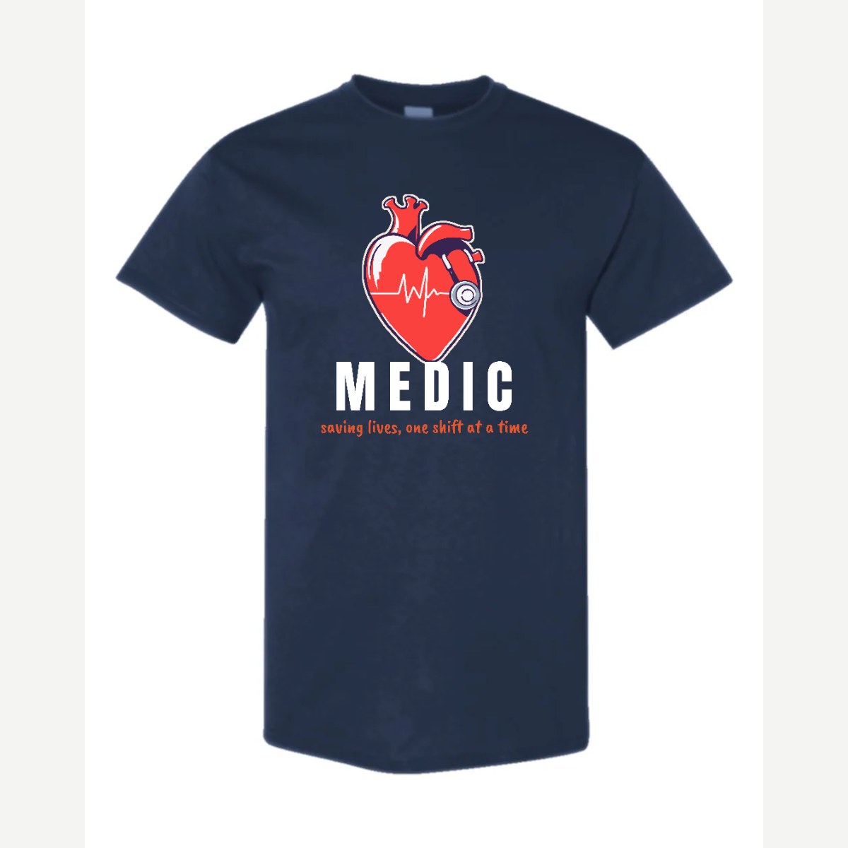Medic (Heart and Stethoscope) — Classic Tee / Navy
