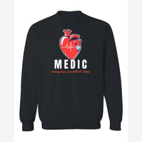Medic (Heart and Stethoscope) — Crewneck Sweatshirt / Black