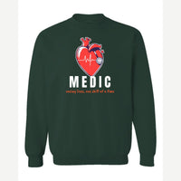 Medic (Heart and Stethoscope) — Crewneck Sweatshirt / Forest Green