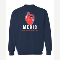 Medic (Heart and Stethoscope) — Crewneck Sweatshirt / Navy