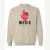 Medic (Heart and Stethoscope) — Crewneck Sweatshirt / Sand