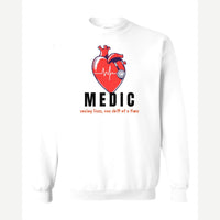 Medic (Heart and Stethoscope) — Crewneck Sweatshirt / White