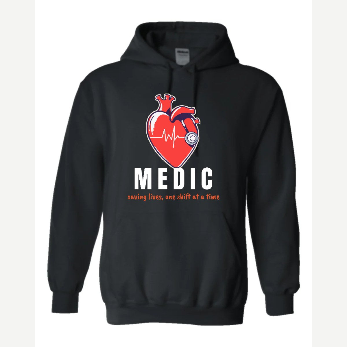 Medic (Heart and Stethoscope) — Hoodie / Black