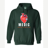 Medic (Heart and Stethoscope) — Hoodie / Forest Green