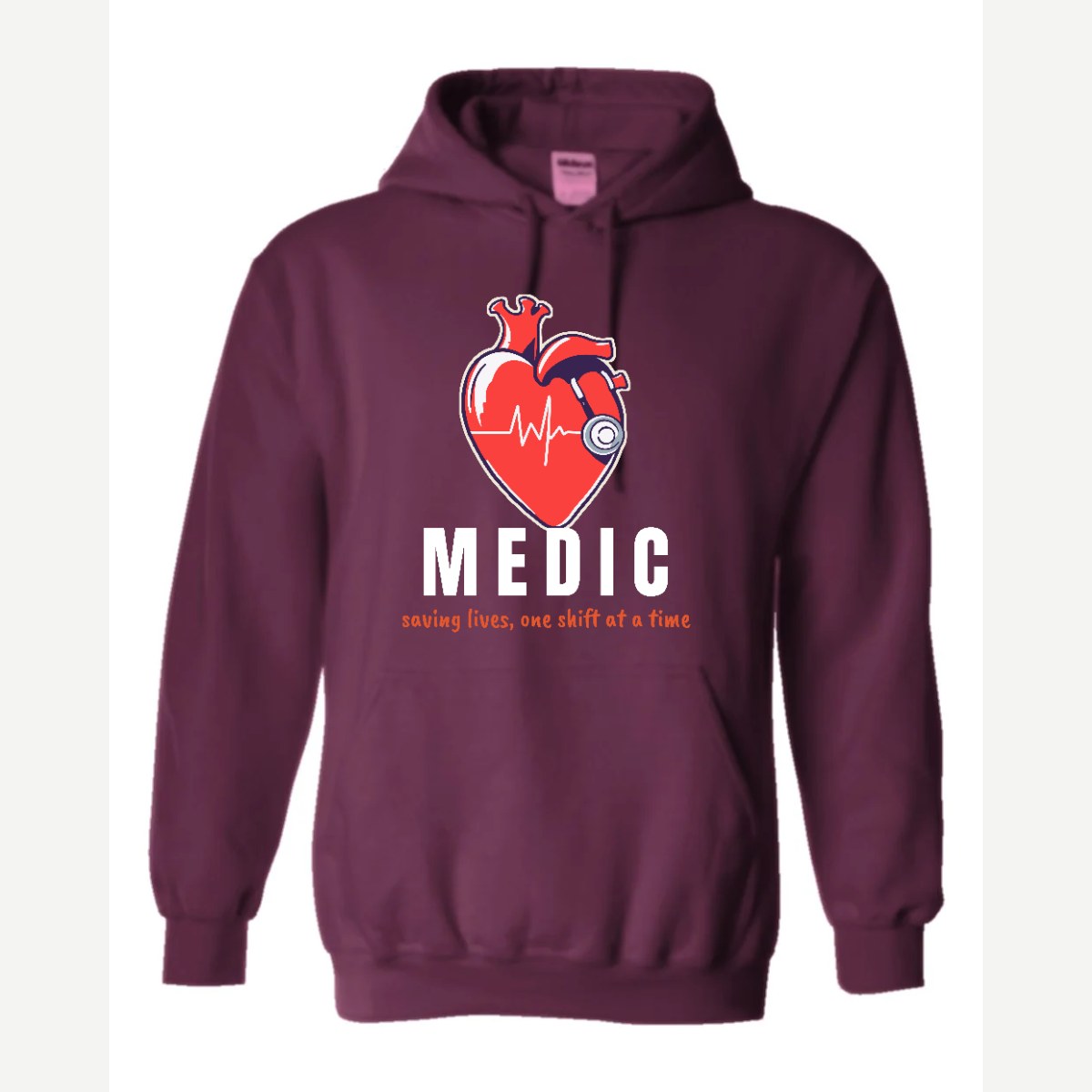 Medic (Heart and Stethoscope) — Hoodie / Maroon