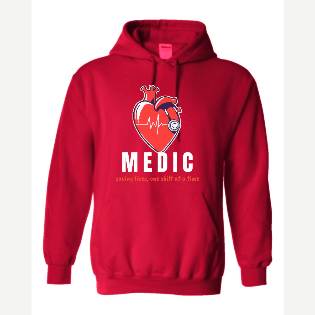 Medic (Heart and Stethoscope) — Hoodie / Red