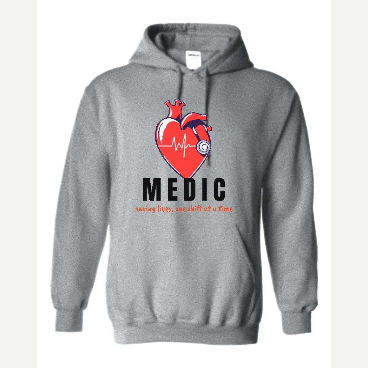 Medic (Heart and Stethoscope) — Hoodie / Sport Grey