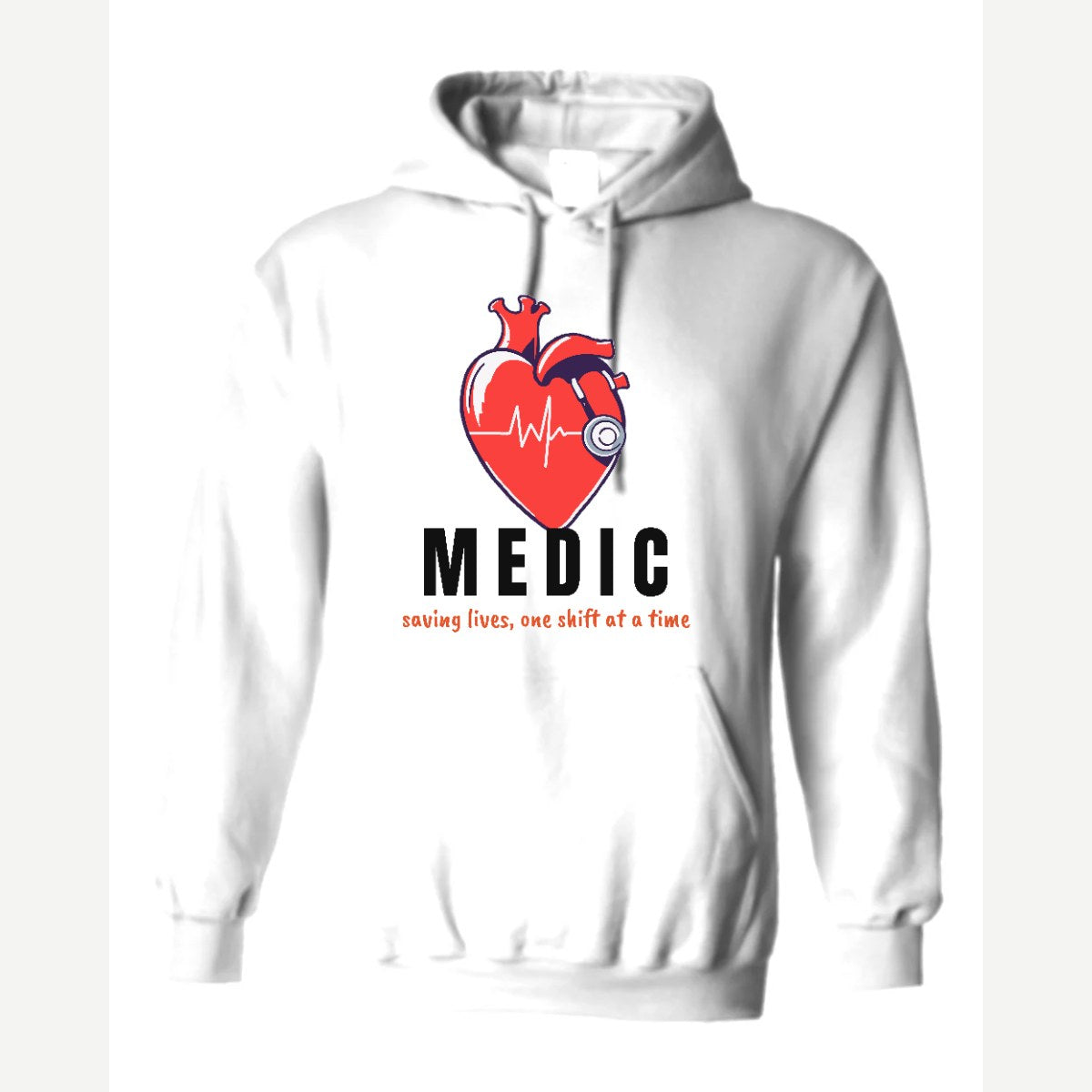 Medic (Heart and Stethoscope) — Hoodie / White