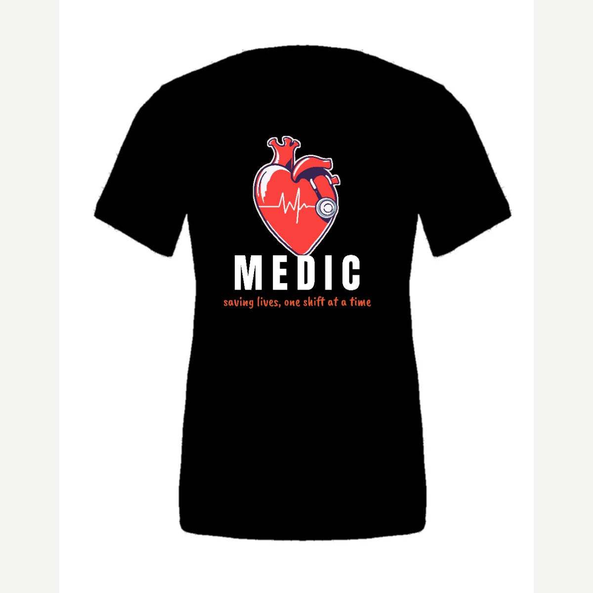 Medic (Heart and Stethoscope) — Premium Tee / Black
